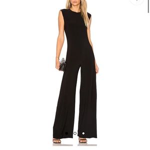 Norma Kamali black sleeveless jumpsuit